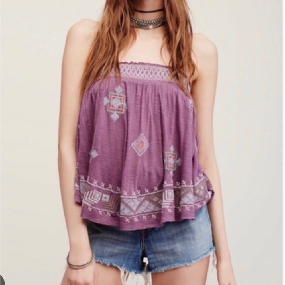 Free People Embroidered Top